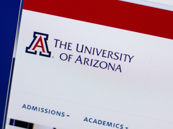 Web browser showing University of Arizona Admissions website